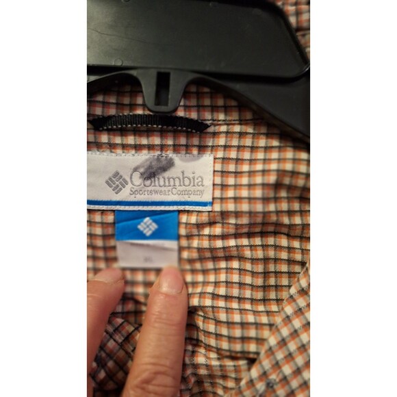 Columbia Sportswear Men's Size X Large Orange‎ Plaid Long Sleeve Shirt - Picture 7 of 9